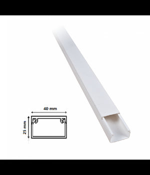 2 Canalina Elettrica Passacavi Plastica Ct2 2mt 40x25mm Bianca Copertura 5624025         