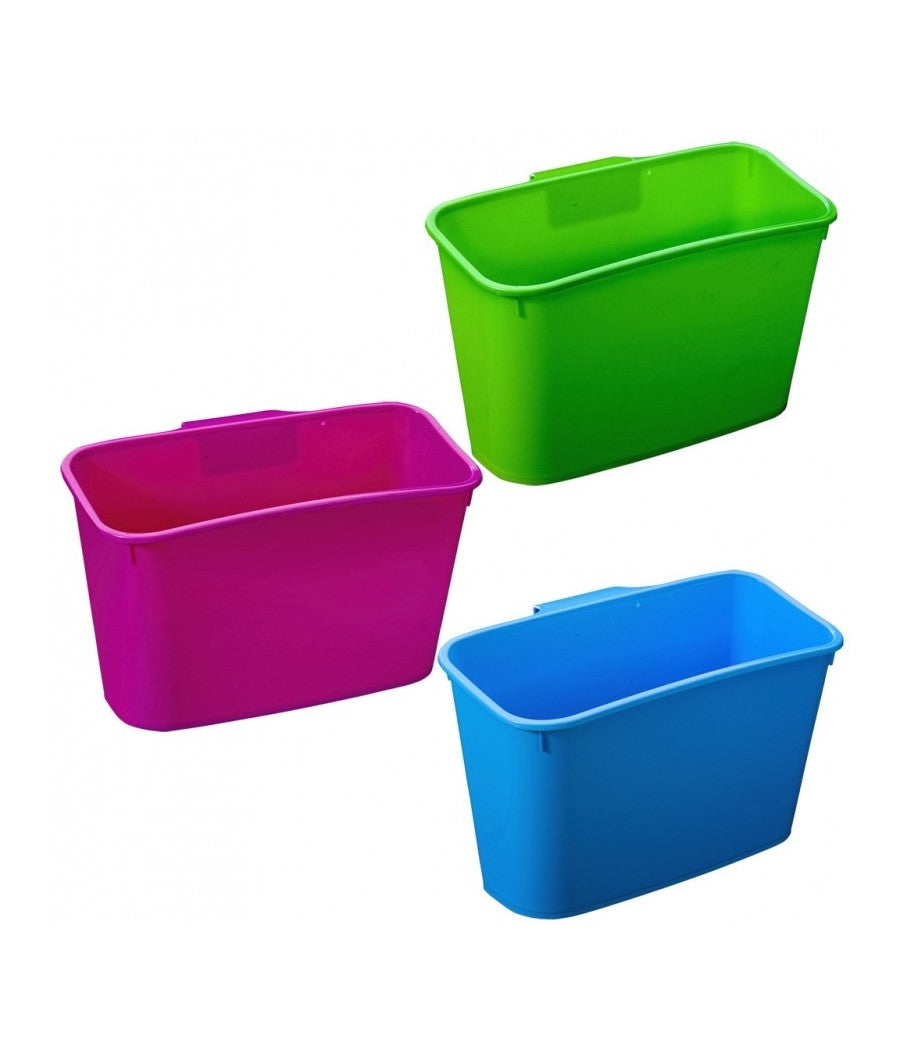 2 Cesti In Plastica Per Briccole Immondizia Raccolta Differenziata Gancio         