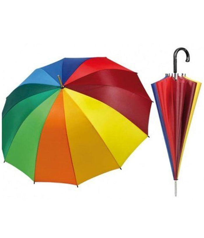 Ombrello Grande Colore Arcobaleno Protegge Pioggia E Sole Estate Inverno         