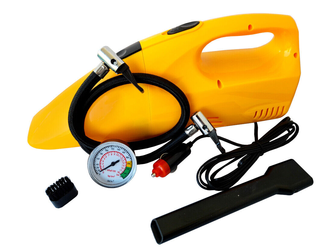 2 in 1 Aspirapolvere compressore auto con manometro 12V 250PSI con accessori