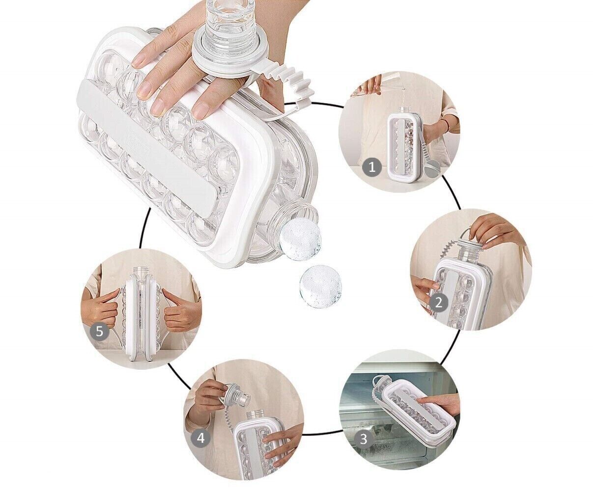 2 in 1 Bottiglia borraccia forma ghiaccio 17 sfere espandibile 156 - 1400Ml S-12