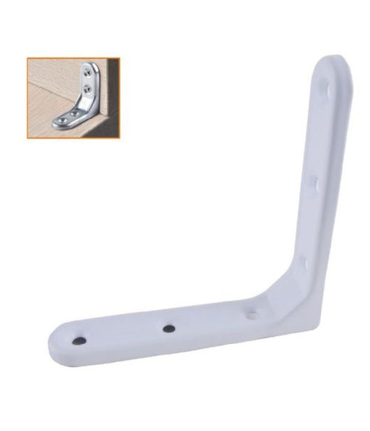 2 Lastrine Ad Angolo 100x100mm Bianca Sostegno Staffa Angolare Viti Mobile 94782         