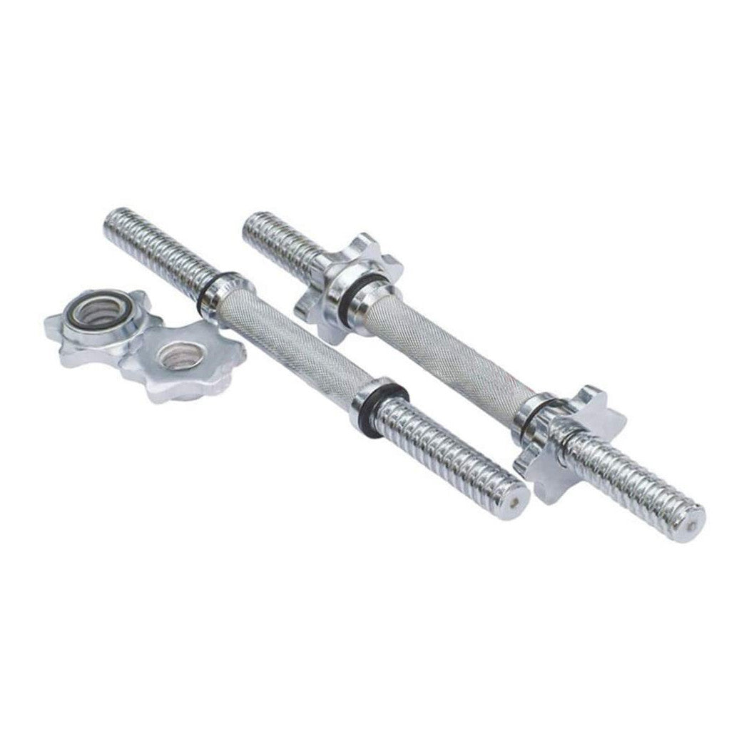 Trade Shop - 2 Manubri Filettati Da 40cm Per Sollevamento Pesi Sport Allenamento Palestra -