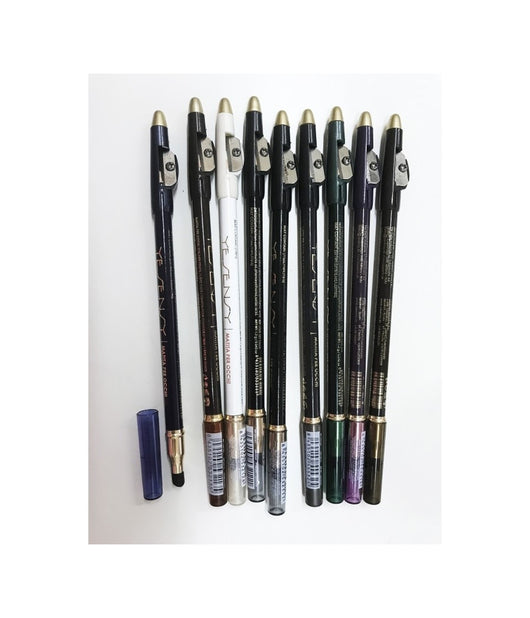 Trade Shop - 2 Matita Matite Eyeliner Waterproof Contorno Occhi Con Temperamatite Spugna -