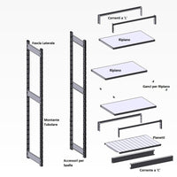 2 Montanti Tubolare Grima Cm 240