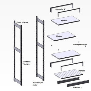 2 Montanti Tubolare Grima Cm 240