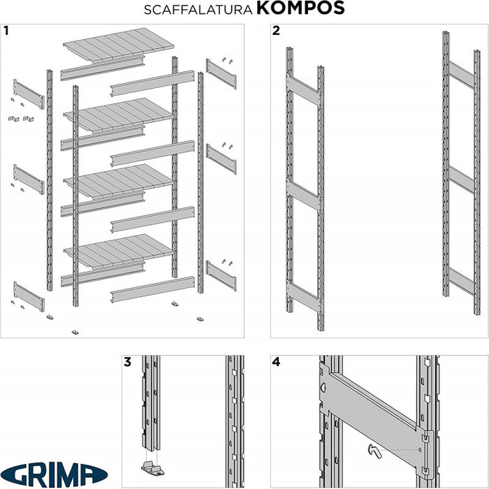 2 Montanti Tubolare Grima Cm 96