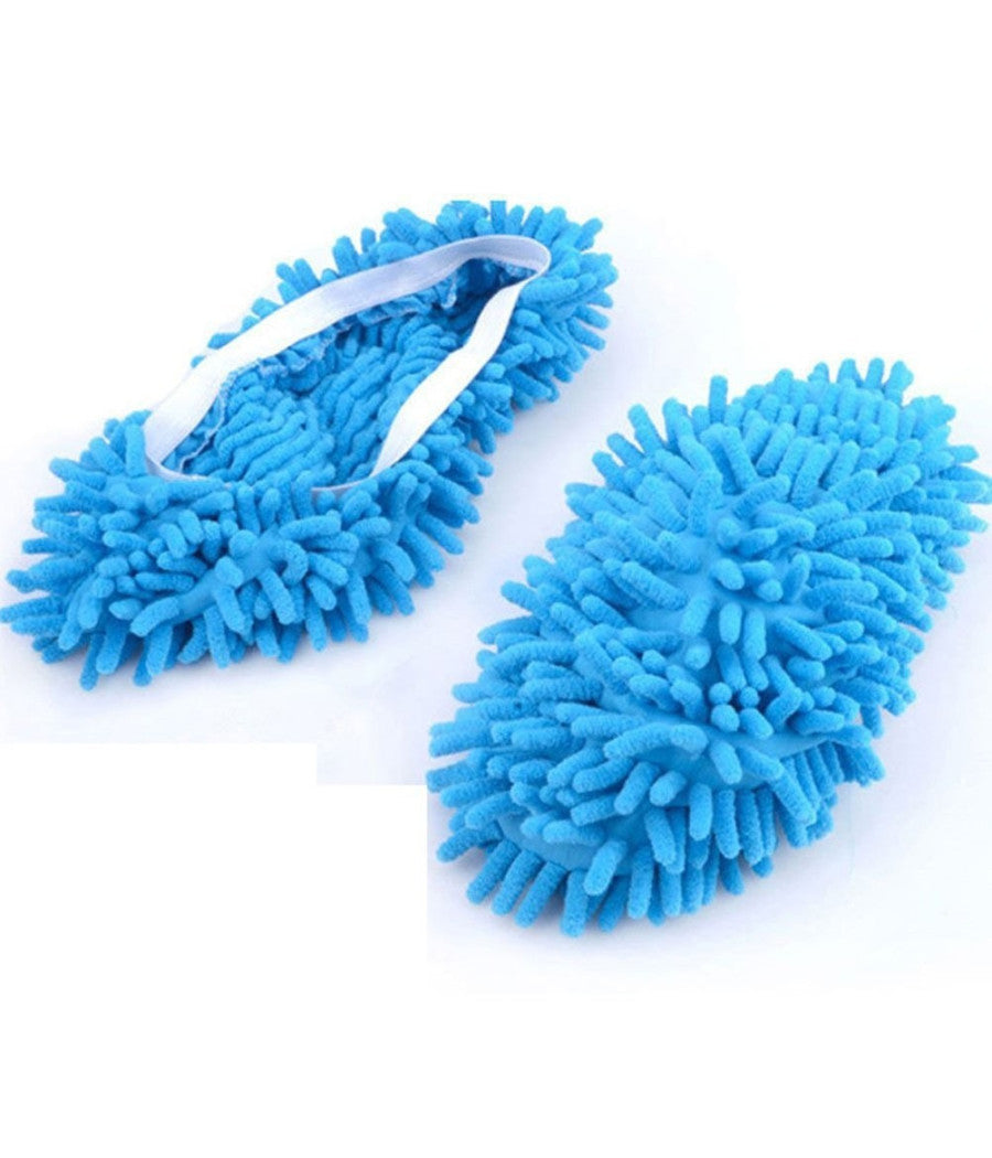 2 Pantofole Mop Pulisci Casa Pavimento In Microfibra Copriscarpa Cattura Polvere         