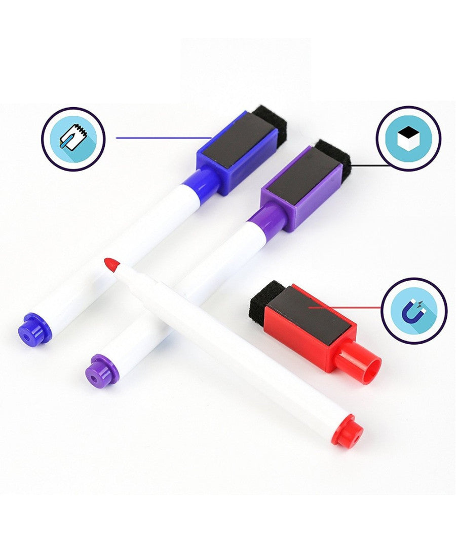 2 Pennarelli Per Lavagna Bianca Marker Whiteboard Scuola Ufficio Cancelleria         