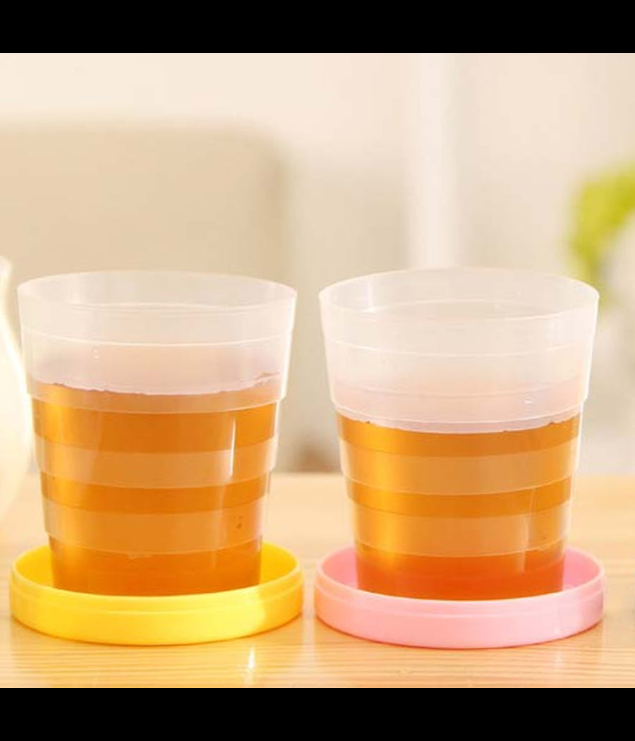 2 Pezzi Bicchiere Portatile Richiudibile Con Portapillole Anni 90 Colorato 100ml         