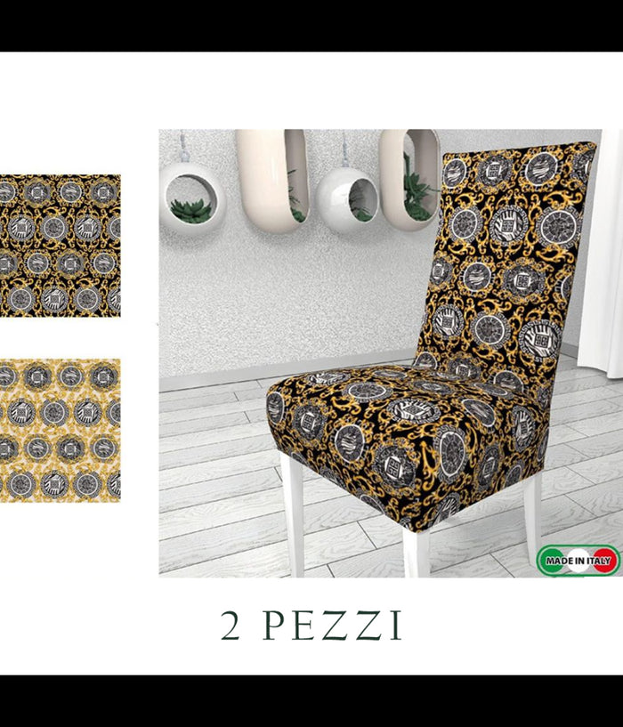 2 Pezzi Coprisedia Fodera Per Sedia E Schienale Fantasia In Stampa Digitale 3d         