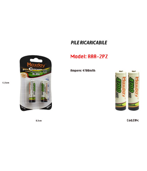 2 Pezzi Pile Batterie Stilo Aa Ricaricabili Da 4700 Mah Ni-mh Per Fotocamera         