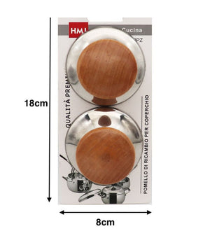 2 Pezzi Pomello Per Coperchi Ricambi Universali Pentole Padelle Manico Marrone         