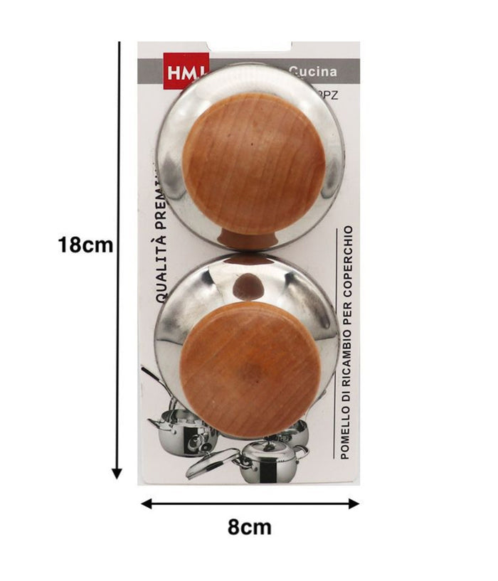 2 Pezzi Pomello Per Coperchi Ricambi Universali Pentole Padelle Manico Marrone         
