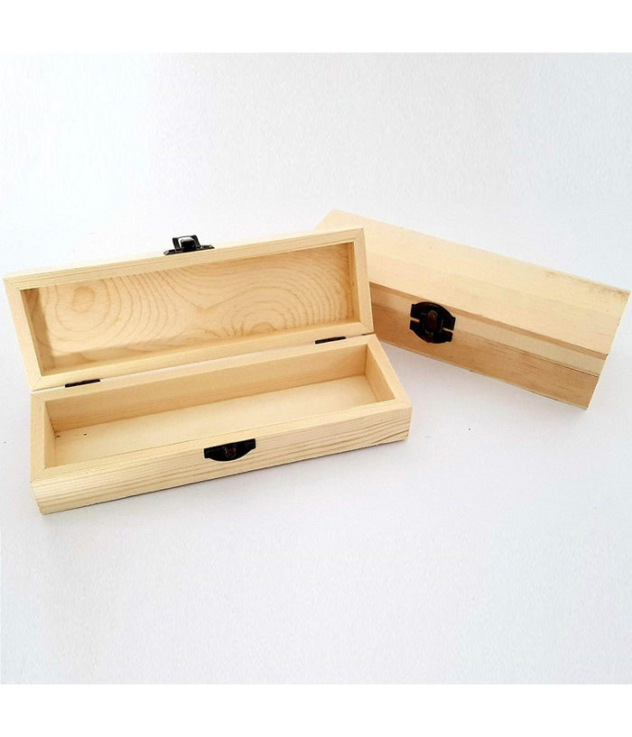 2 Pezzi Scatole Legno Portapenne Portagioie  7608 Rettangolare Cofanetto         