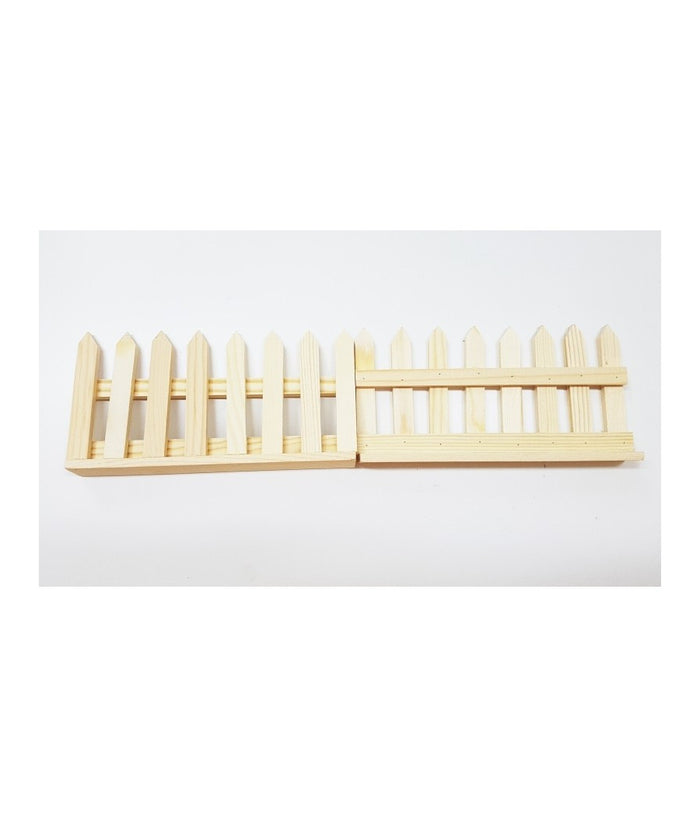 2 Pezzi Staccionata Recinzione In Legno 25.5x15(h) Cm Decoupage Decorazione Casa         