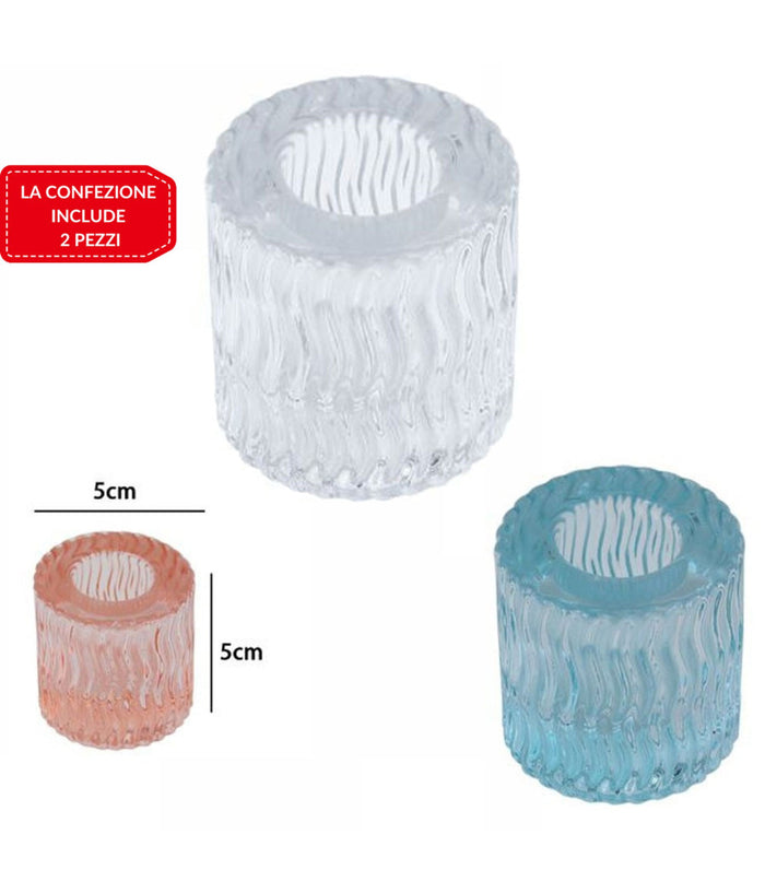 2 Porta Candela Lanterna Rotondo Bomboniera Matrimonio Decorazione Tea Light 5x5         