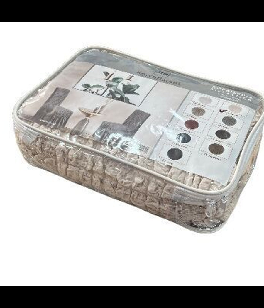 2 Pz Coprisedia Con Volant Schienale Sedia Tessuto Bubble Vari Colori Lavabile         