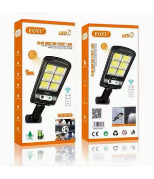 2 Pz Faro Lampione Stradale Con Pannello Solare Fotovoltaico 160 Led Cob Sensore         