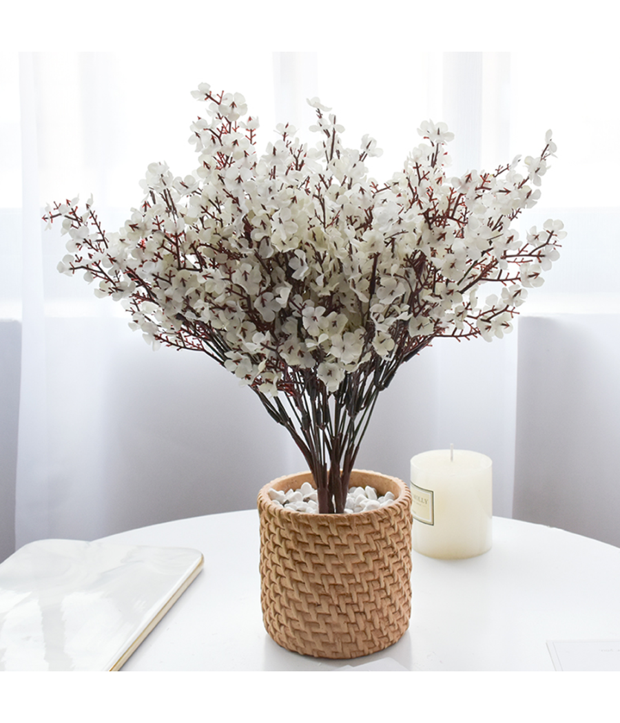 2 Pz Fiori Pesco Finti Artificiali Primavera Decorazione Interno Esterno Bouquet         