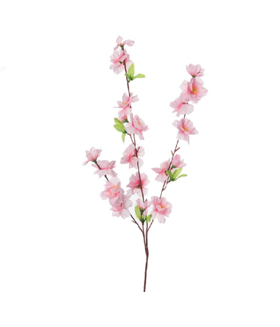 2 Pz Fiori Pesco Finti Artificiali Primavera Decorazione Interno Esterno Bouquet         