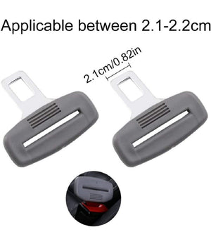 2 Pz Linguetta Per Cinture Di Sicurezza In Metallo Impugnatura In Plastica Nero         