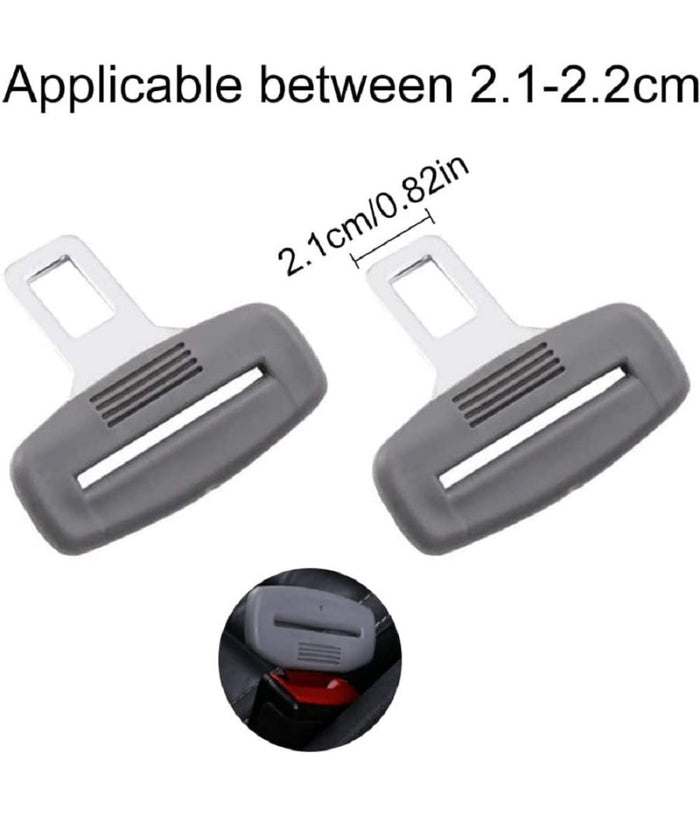 2 Pz Linguetta Per Cinture Di Sicurezza In Metallo Impugnatura In Plastica Nero         