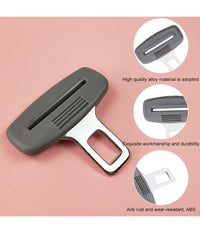 2 Pz Linguetta Per Cinture Di Sicurezza In Metallo Impugnatura In Plastica Nero         