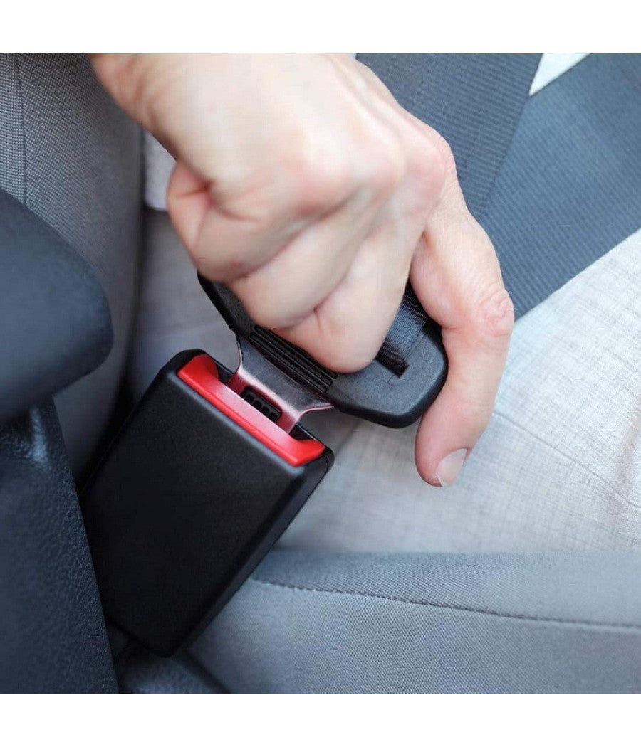 2 Pz Linguetta Per Cinture Di Sicurezza In Metallo Impugnatura In Plastica Nero         