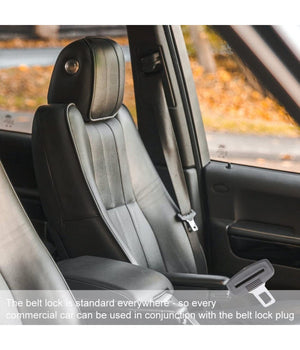 2 Pz Linguetta Per Cinture Di Sicurezza In Metallo Impugnatura In Plastica Nero         