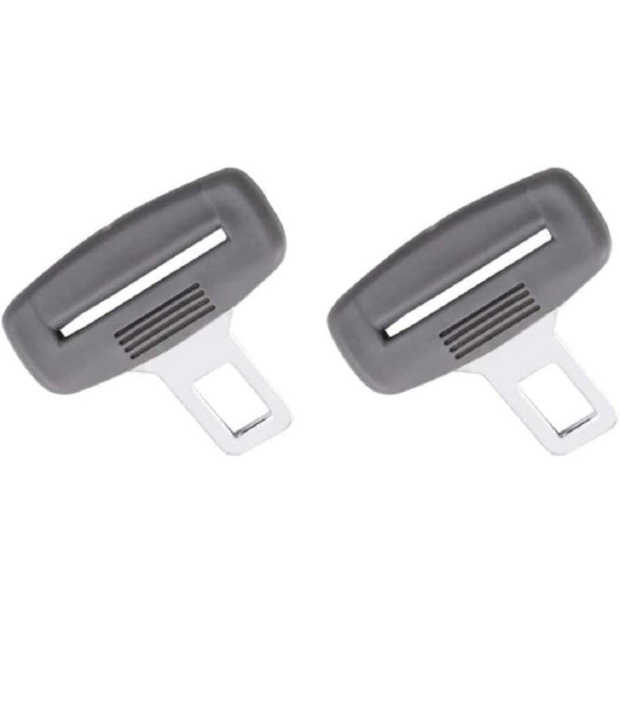 2 Pz Linguetta Per Cinture Di Sicurezza In Metallo Impugnatura In Plastica Nero         