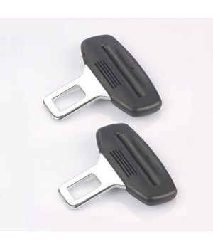 2 Pz Linguetta Per Cinture Di Sicurezza In Metallo Impugnatura In Plastica Nero         