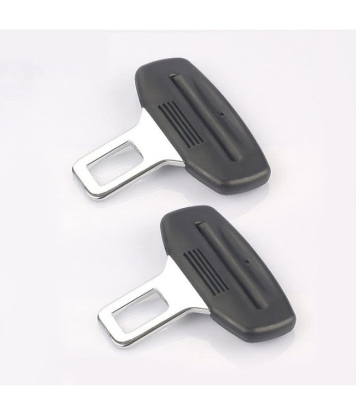 2 Pz Linguetta Per Cinture Di Sicurezza In Metallo Impugnatura In Plastica Nero         