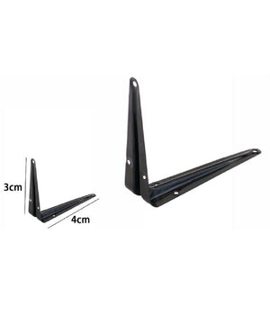 2 Pz Reggimensola Supporto Staffa Triangolare Mensola Metallo 3 X 4cm Nera 07909         