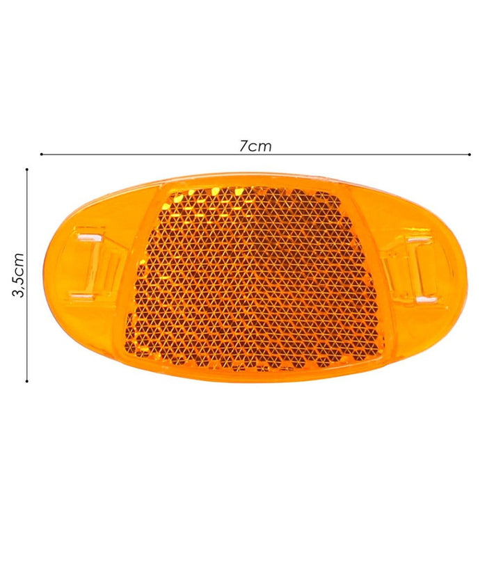 2 Riflettori Catarifrangenti Ovale Per Ruote Anteriore Posteriore Bici Xc-1621         