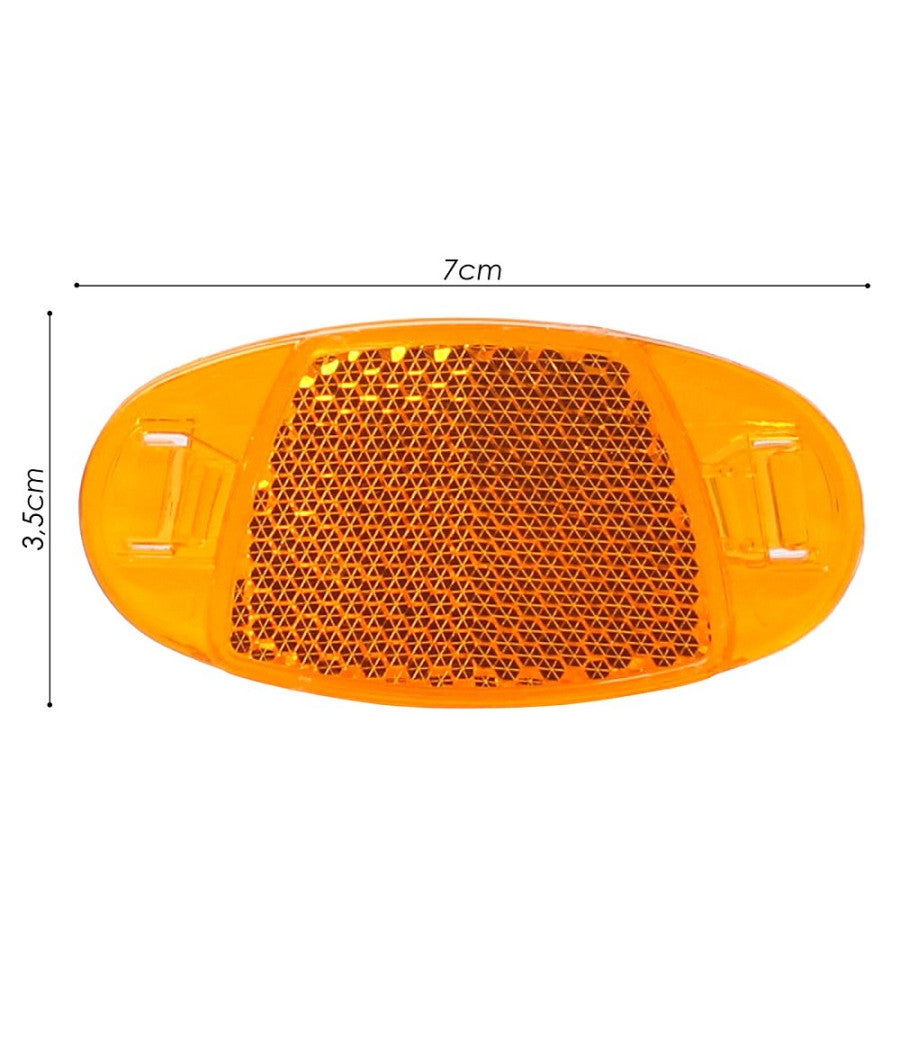 2 Riflettori Catarifrangenti Ovale Per Ruote Anteriore Posteriore Bici Xc-1621         