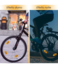 2 Riflettori Catarifrangenti Ovale Per Ruote Anteriore Posteriore Bici Xc-1621         