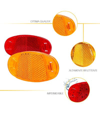 2 Riflettori Catarifrangenti Ovale Per Ruote Anteriore Posteriore Bici Xc-1621         