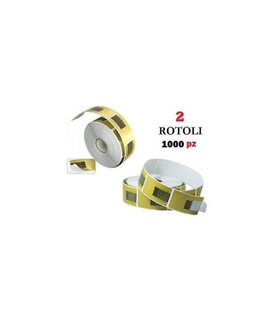 2 Rotoli 1000 Cartine Oro Nail Art Allungamento Ricostruzione Unghie Tips Sagome         