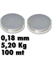 2 Rotoli Lenza 0.18mm 5.20kg 100 Metri Ciascuno Carbonio Pesca Super Resistenza         