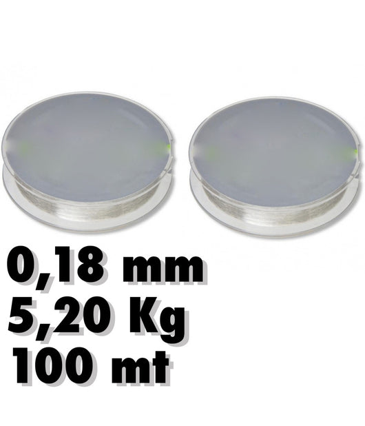 2 Rotoli Lenza 0.18mm 5.20kg 100 Metri Ciascuno Carbonio Pesca Super Resistenza         