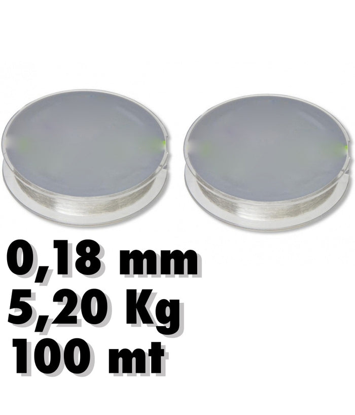 2 Rotoli Lenza 0.18mm 5.20kg 100 Metri Ciascuno Carbonio Pesca Super Resistenza         