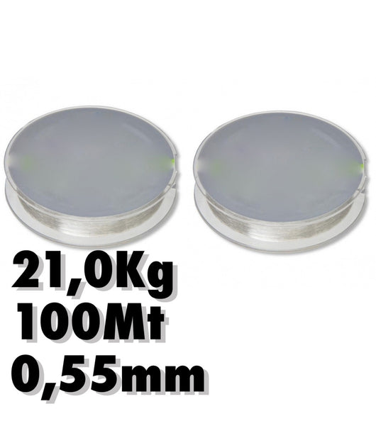 2 Rotolo Lenza 0.55mm 21.0kg 100 Metri Ciascuno Carbonio Pesca Super Resistenza         