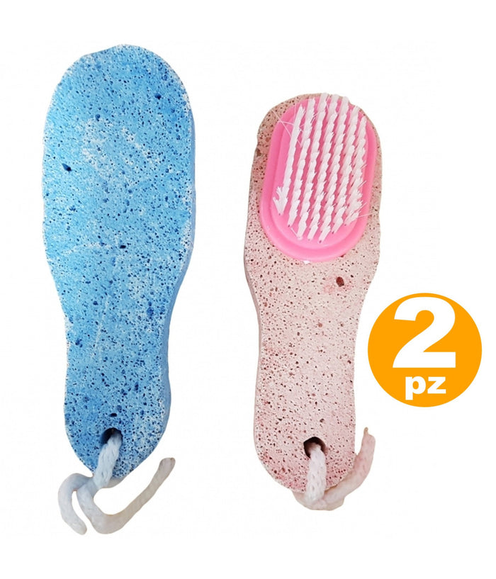 2 Spazzola Spazzole Con Pietra Pomice Per Piedi Calli Duroni. Colore Casuale         