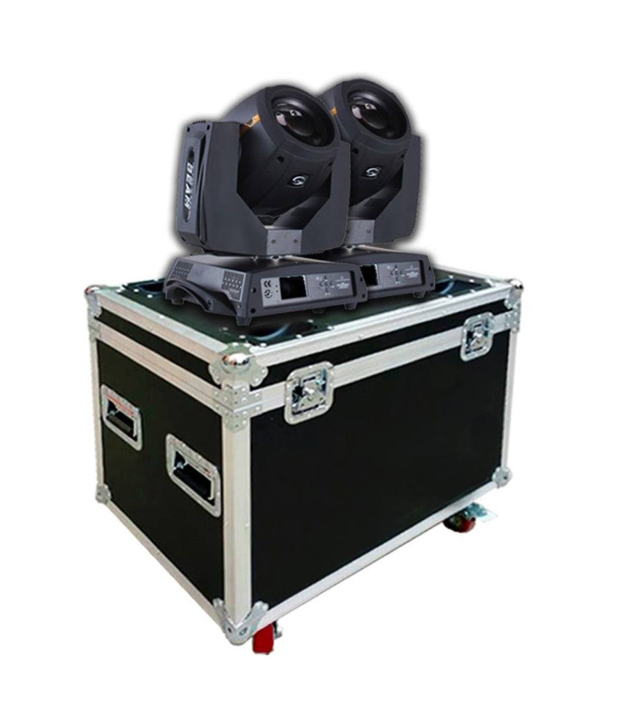 2 Teste Mobili Beam 230 Spot Led Rgb 30w Proiettore Discoteca Con Flight Case         
