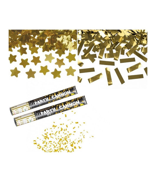2 Tubi Tubo Spara Coriandoli Gold Cannone 60cm Festa Party Promessa Matrimonio         