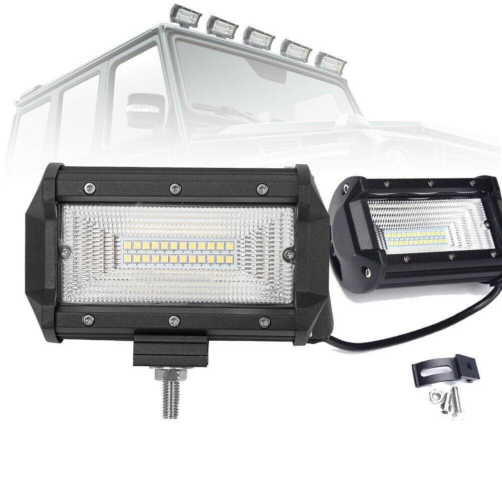 2 x 72W LED LUCE FARO 12V 24V SUPPLEMENTARE FARETTO AUTO BARCA 24LED 6000K Nuovo