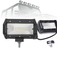 2 x 72W LED LUCE FARO 12V 24V SUPPLEMENTARE FARETTO AUTO BARCA 24LED 6000K Nuovo