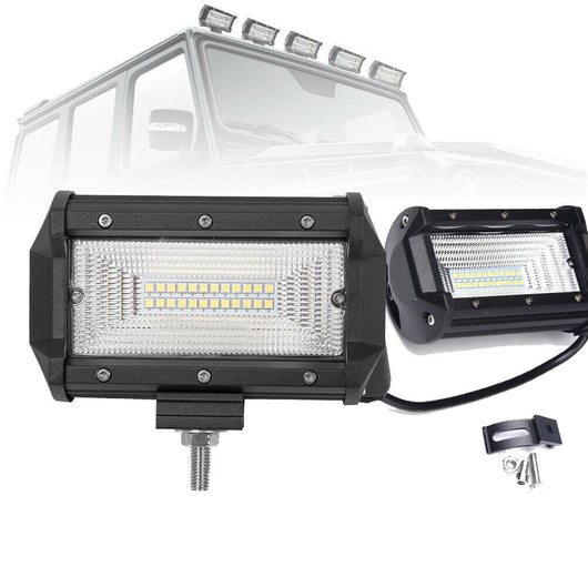 2 x 72W LED LUCE FARO 12V 24V SUPPLEMENTARE FARETTO AUTO BARCA 24LED 6000K Nuovo