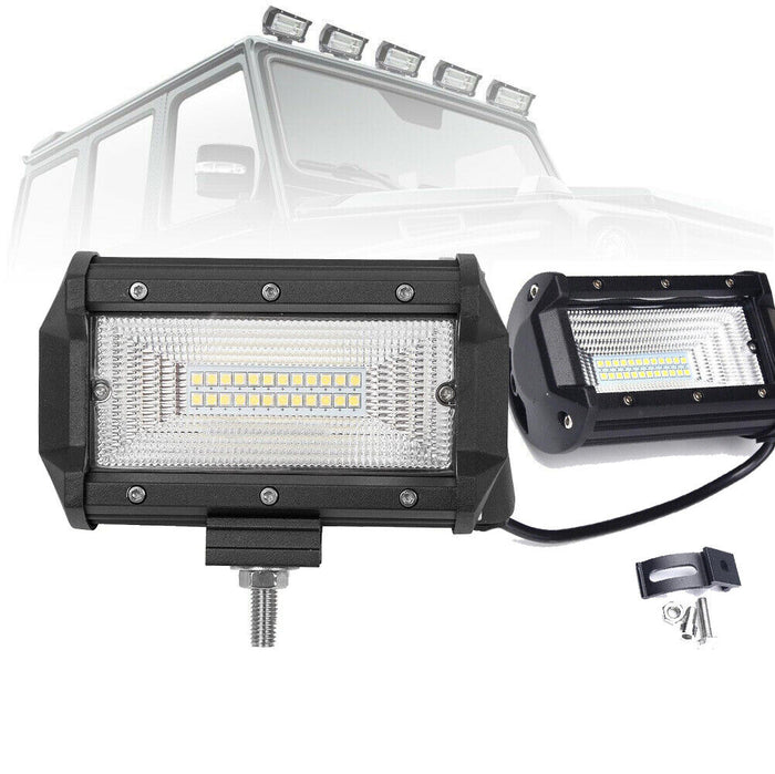 2 x 72W LED LUCE FARO 12V 24V SUPPLEMENTARE FARETTO AUTO BARCA 24LED 6000K Nuovo